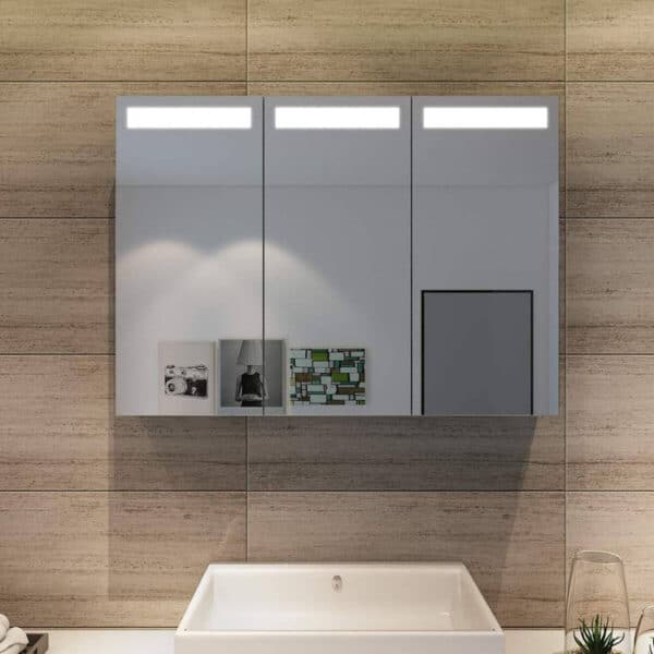 SONNI LED Spiegelschrank 90x65 cm